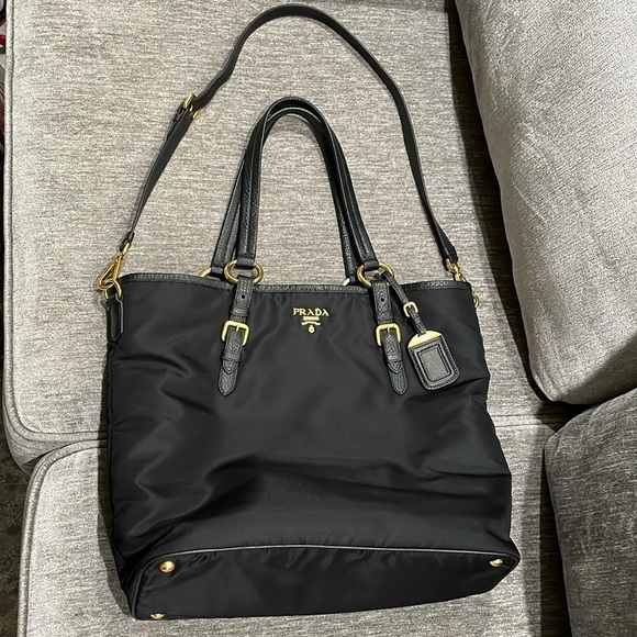 Prada Vitello Daino-Trimmed Tessuto Tote - Picture 11 of 16